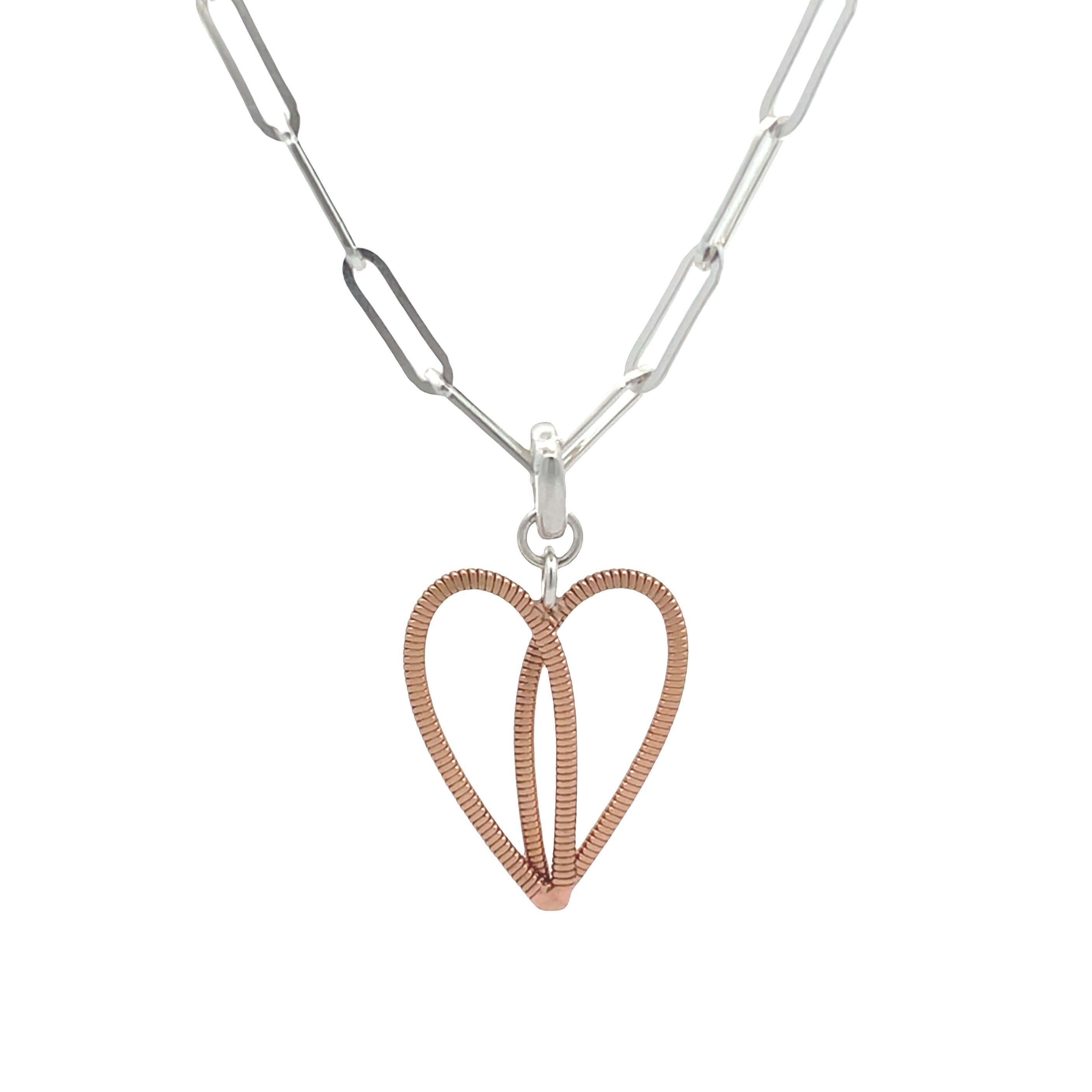 Sarah McLachlan Paperclip Heart Necklace — Silver