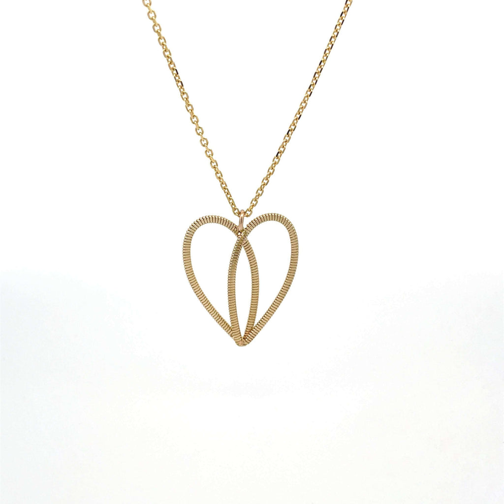 Gold guitar string heart on 10k gold chain