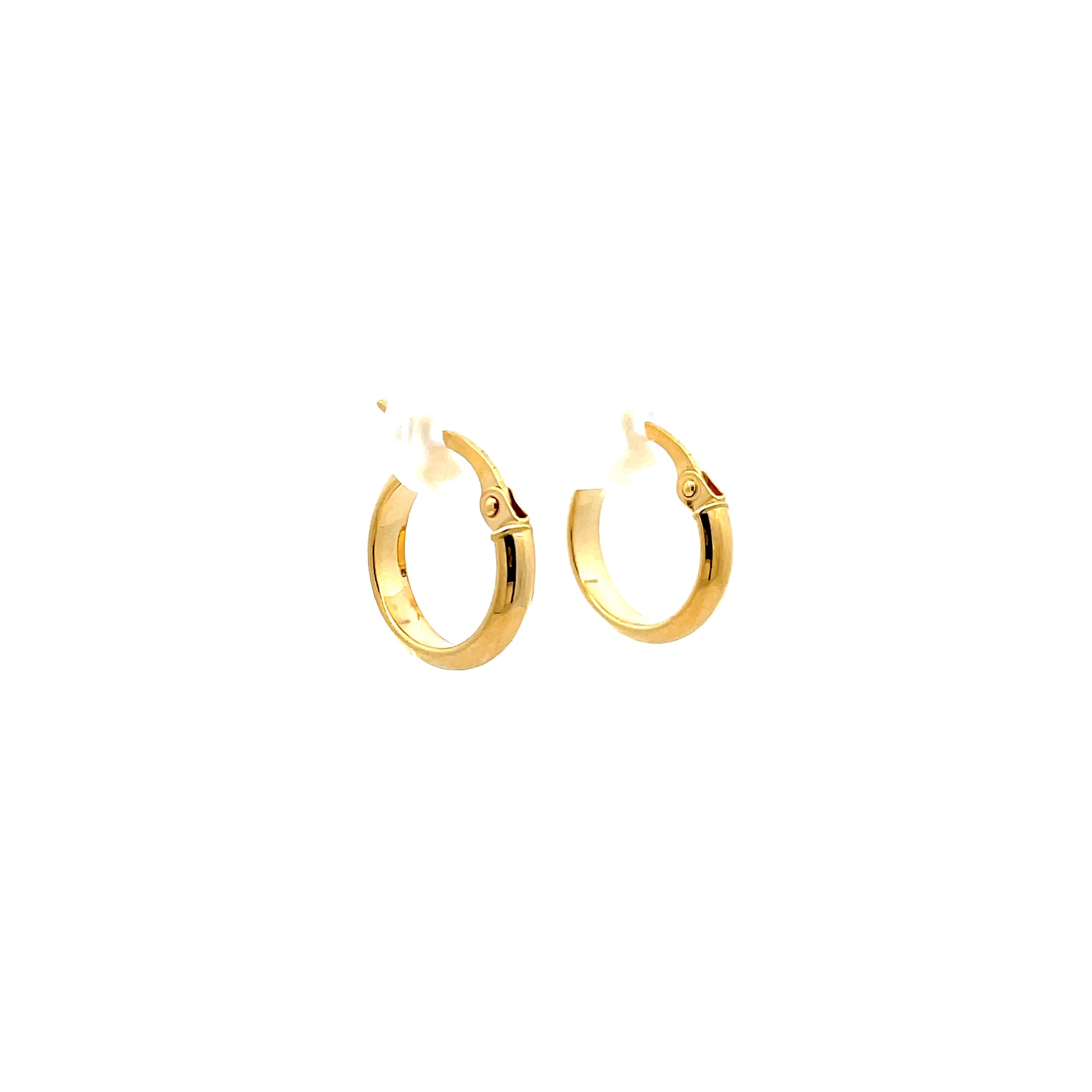 10k mini gold hoops on white background