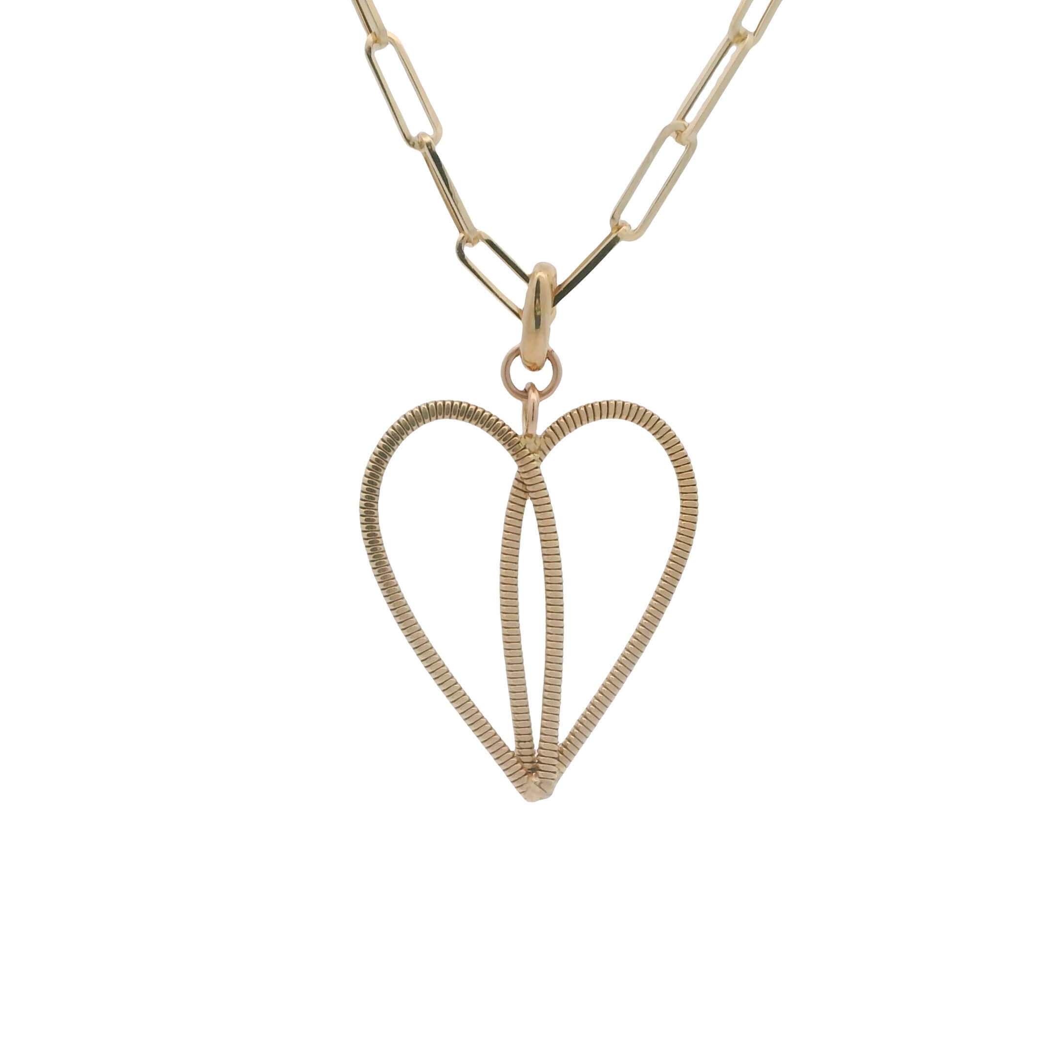 Sarah McLachlan Paperclip Heart Necklace — 10k Gold