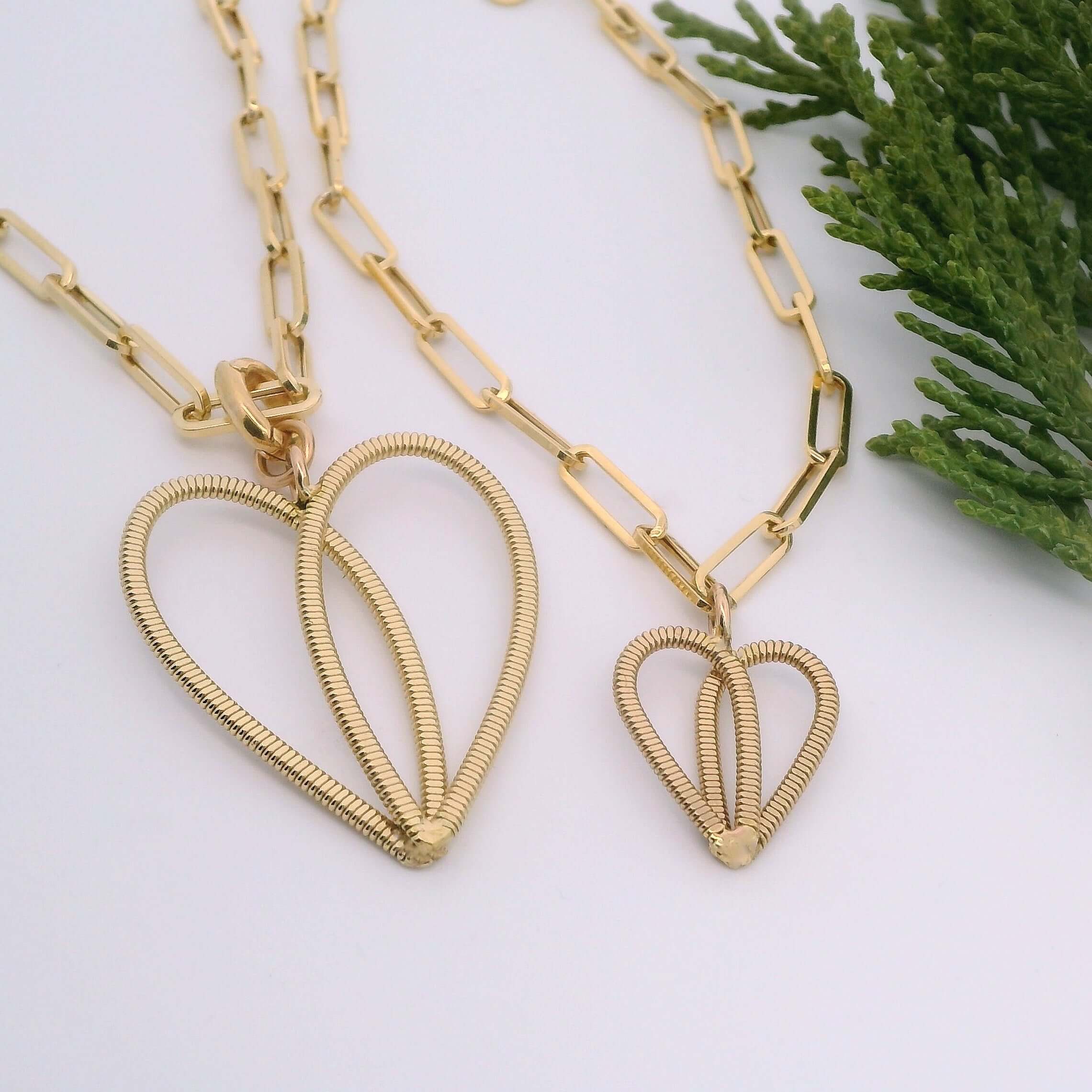 Sarah McLachlan Paperclip Heart Necklace — 10k Gold