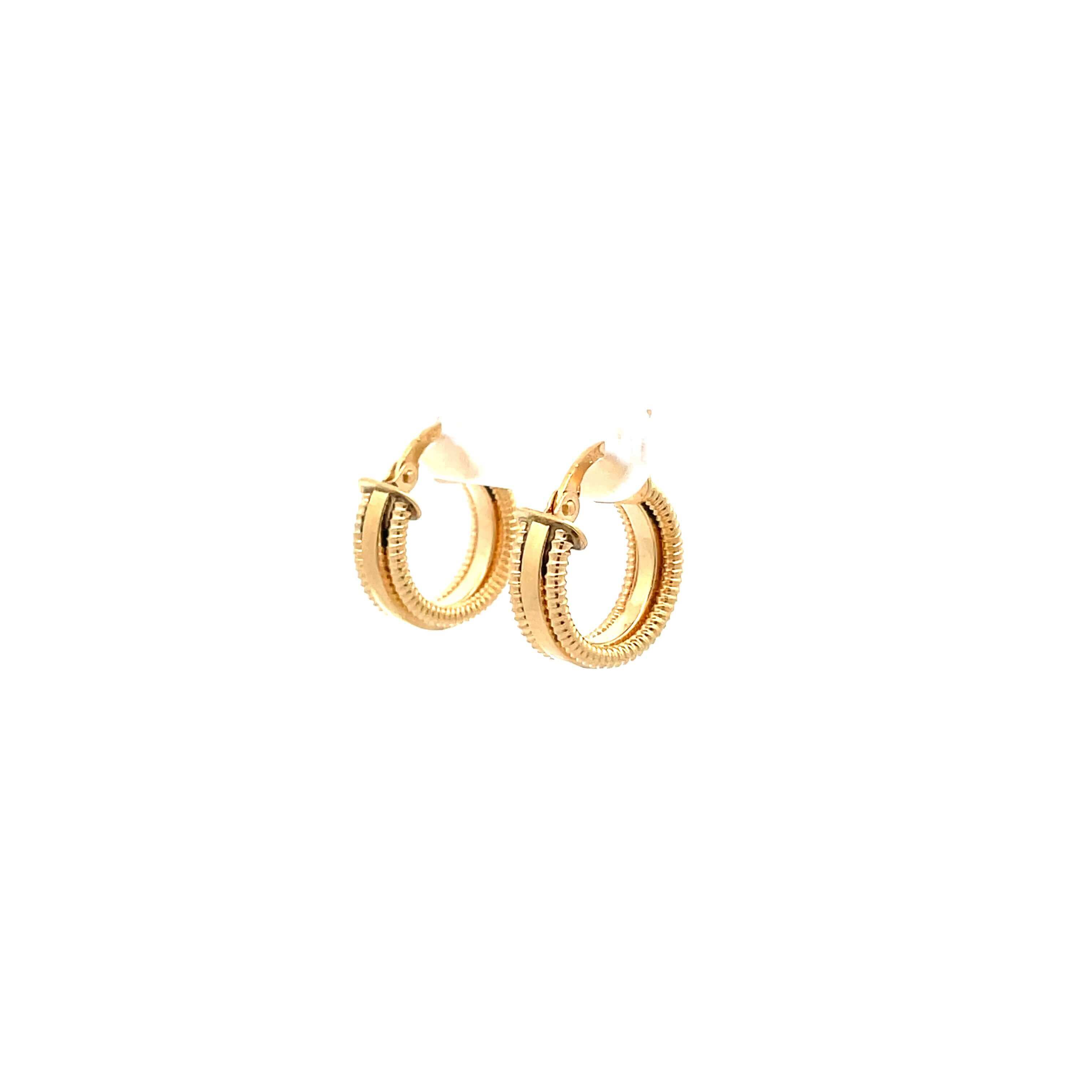 gold cord-edged hoop earrings