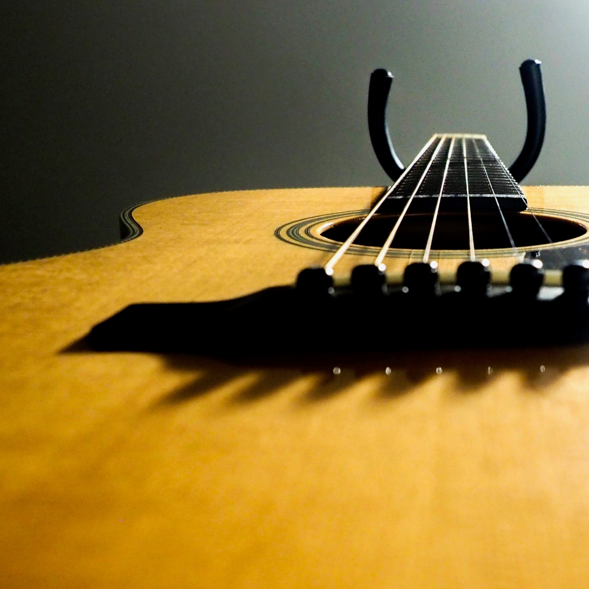 Guitar laying down
