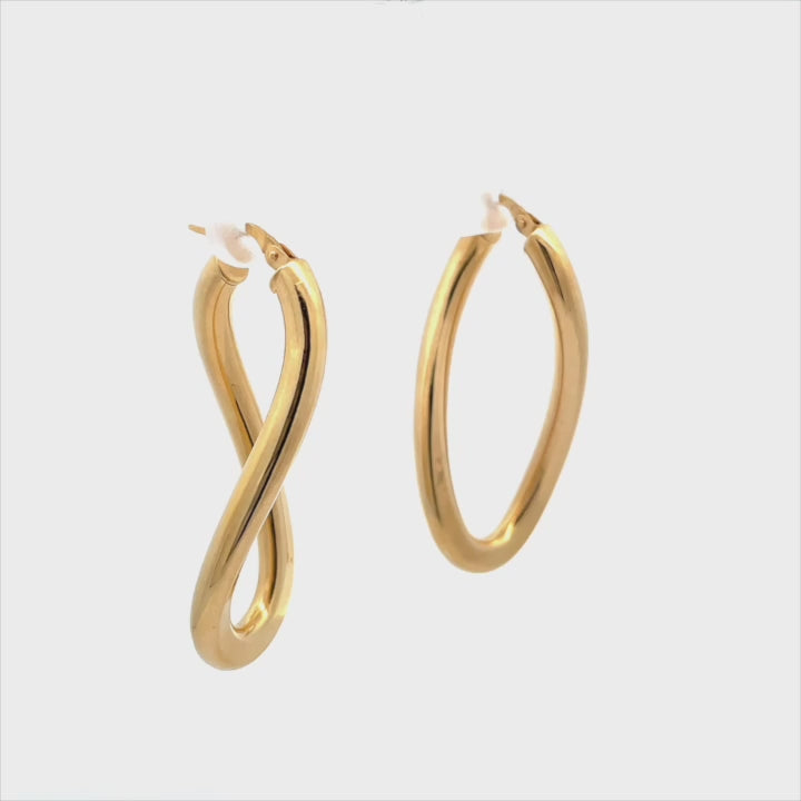 Gold infinity  hoop on white background