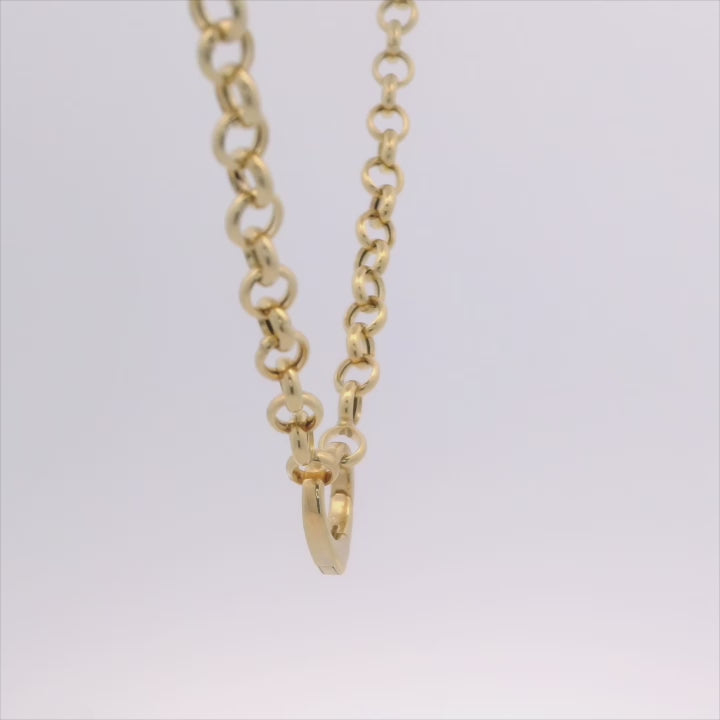 gold rolo chain with heart clasp pendant