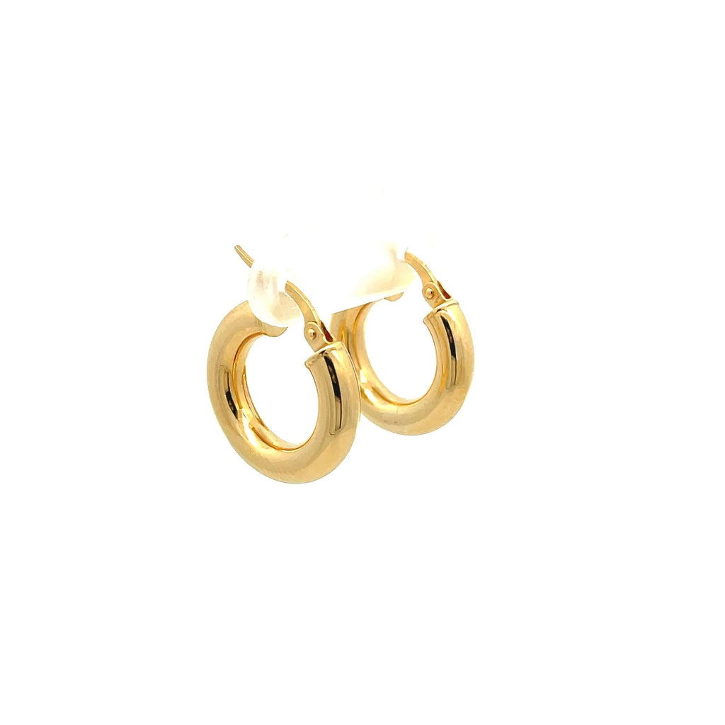 small thick 10K gold hoop earrings