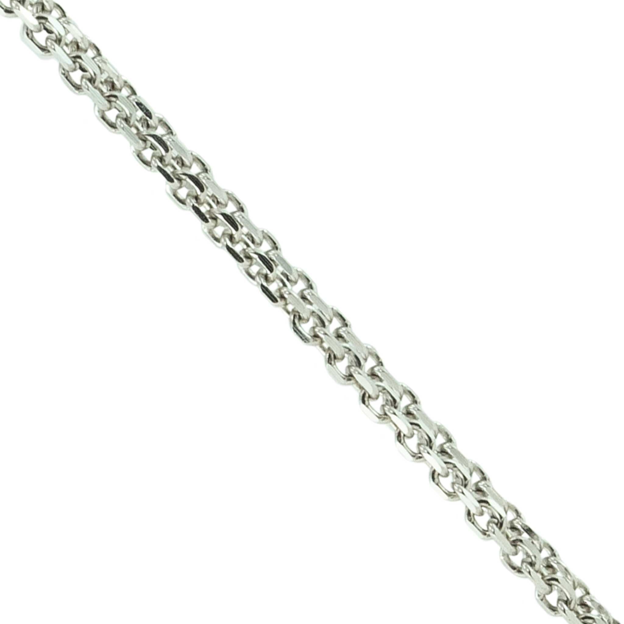 diamond cut 10k white gold chain close-up on white background